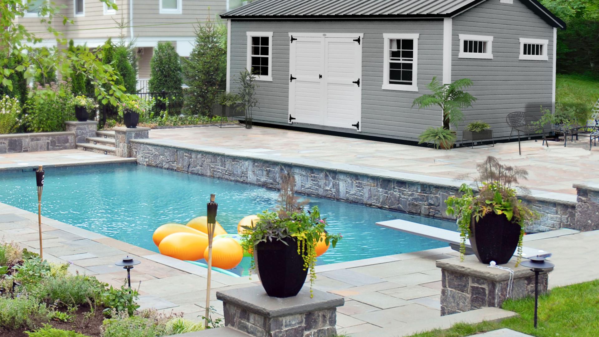signature oakdale pool storage shed