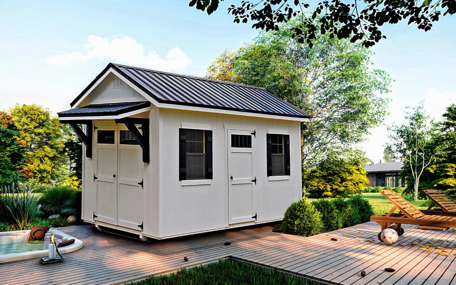 shed with extra doors and windows